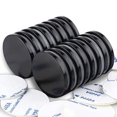 China Industrial Magnet Customized Super Strong Round Black Epoxy Coating Neodymium Rare Earth Magnets Powerful Permanent Disc Magnets for sale