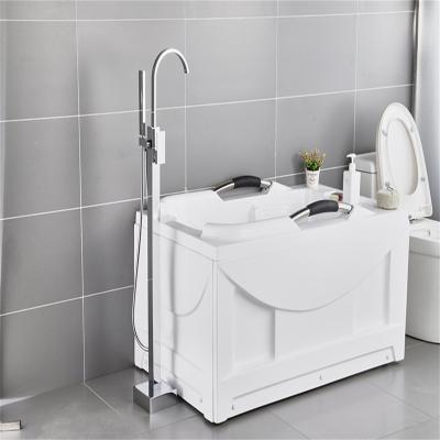 China Without Slide Bar Chrome Bathroom Shower Set Floor Standing Bath Faucet Brass Freestanding Faucet for sale