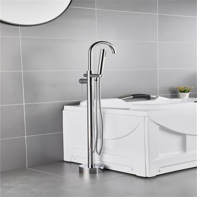 China Without Slide Bar Round Bathroom Shower Faucet Chrome Plated Material Floor Faucet Factory Ship Free for sale