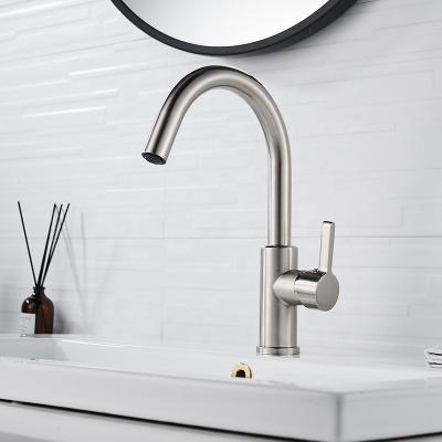 China Universal Modern Kitchen Hot and Cold Water Sink Faucet 304 Stainless Steel Pull-Down Basin Faucet Universal Telescopic for sale