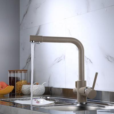 China Hot Selling Sense Factory Kitchen Mixer Tap Duplex Type Vegetal Basin Round Type Simple Rustic Style Faucets for sale