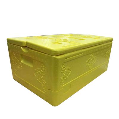 China PPE Cooler Box Picnic 39L Foldable Portable Insulated Storage Box Container With Ice Dish for sale