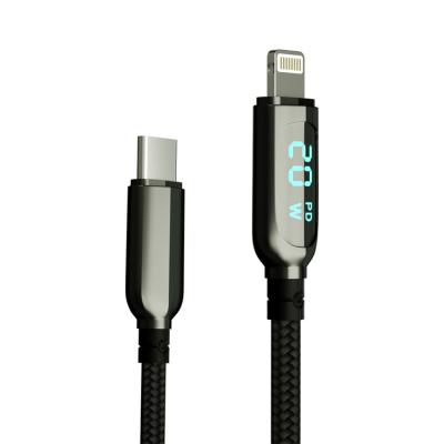 China Mobile Phone Led Display 20W Fast Charging Usb C To Light Rope ning With Led Display For iPhone 13 pro mini 12 XR X XS 8 Max for sale