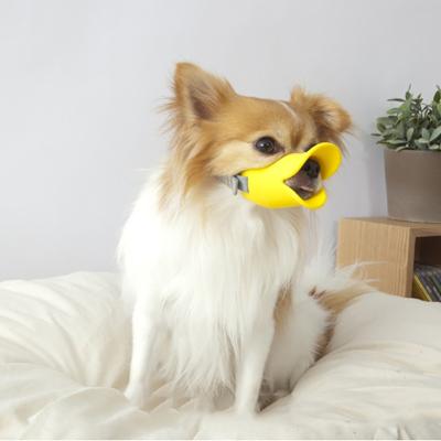 China Hit Soft Silicone Platypus Mouth Cover Dog Reflective Muzzle Pet Anti-biting Safety Adjustable Mask Duck Muzzle for sale