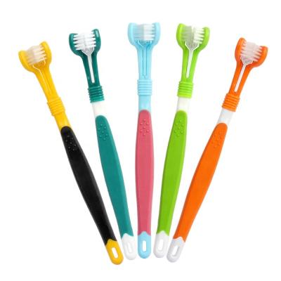 China Factory Wholesale Price Viable Cat Toothbrush 3D Double Sided Bad Breath 360 Cleaning Dog Toothbrush For Pets for sale