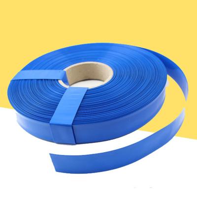 China Good Flexibility 30-500mm Width PVC Heat Shrink Tube Configuration-Flat Wrap Blue Color For 18650 Battery Pack for sale