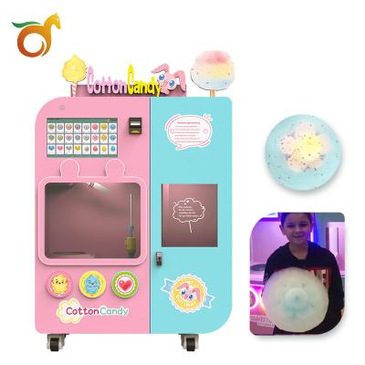 China New Arrival Automatic Cotton Candy Commercial Supplying Machine With Various Flavors Simple Operation Vending Machine For Kids for sale