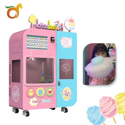 China Subway Station Airport Mall Powder Blue Smart Commercial Cotton Candy Making Machine Vending Machine Robot Can Be Outdoor Mobile for sale