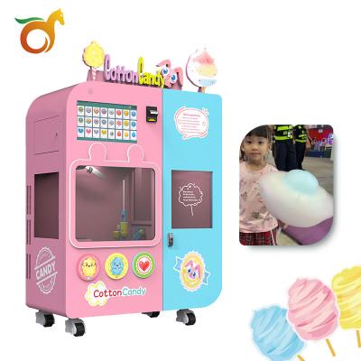 China Metro Station Airport Mall Cotton Candy Machine Full Automatic Commercial Double Fancy Nozzle 36 Outdoor Self Service Self Service Vending Machine for sale