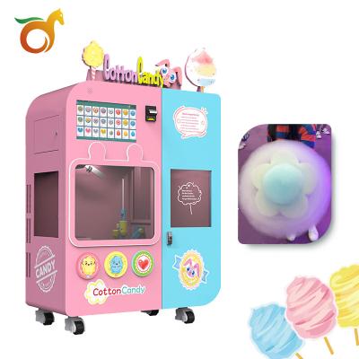 China Subway Station Airport Mall Large Capacity Cotton Candy Vending Machine Hot Selling Multilingual Electric Diy Marshmallow Robot for sale