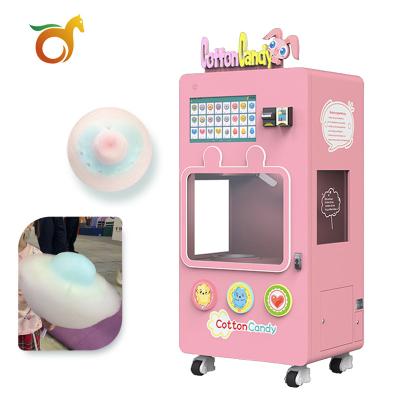 China Red Electric Commercial Cotton Candy Automatic Machine Cotton Red Rabbit Airport Mall Rabbit Vending Machine High Quality Manufacturer for sale