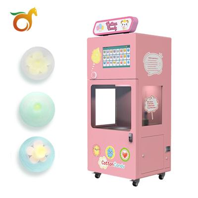 China Multicolor Commercial Fancy Cotton Candy Machine High Profit Stable Self Vending Vending Robot Professional for sale