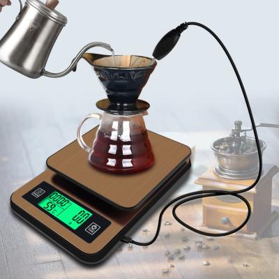 China Kitchen Measures Multifunctional Hand Coffee Scale With Timer Temperature Probe Digital Kitchen Scale LCD Display Electronic Scale 3000g/0.1g for sale