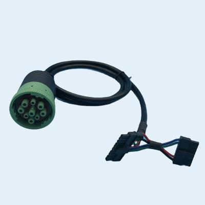 China Custom Heavy Duty J1939 Male Heavy Duty MOLEX 8 Pin Connector Truck Diagnostic Cable for sale