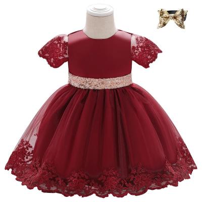 China Latest Anti-wrinkle Dress Designs For Kids Dresses Toddler Skirts Lace Up Sequin Dress Infant Kids Dress Baby Dress Girls for sale