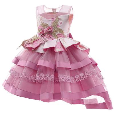 China Anti-wrinkle new summer fashion children's clothing girl birthday dress lace fabric high quality children's dress for sale