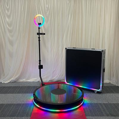 China Luxury Setup Custom Selfie 100cm 360 Photo Booth Abyss Booth Video Camera 360 Led Tempered Glass Booth for sale