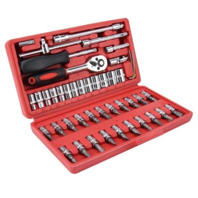 China DIY Tool Wholesales Drop Shipping 46 in 1 Car Repair Tool Socket Sets Combination Tool Ratchet Wrench Set for sale