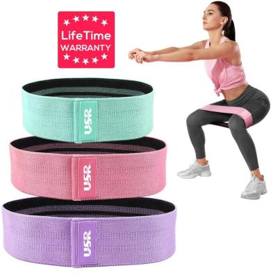 China High Quality Home Exercise Anti-skid Loop Band Cotton Fabric Resistance Hip Band Exercise Training Hip Band Booty Elastic Fitness for sale