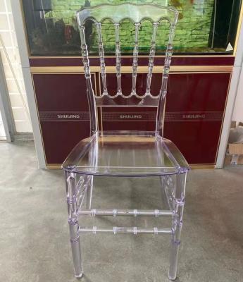 China Wholesale Popular Event Party Hotel Furniture Plastic Resin Crystal Wedding Clear Napolern Chair for sale