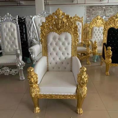 China Beau Design Event Gold Fabric Promotional Royal Wedding Sofa Royal Throne Chair for sale