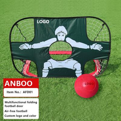 China Foam+steel+nylon special portable folding football gate with One World football gift/non-inflationary soccer/air free football for sale