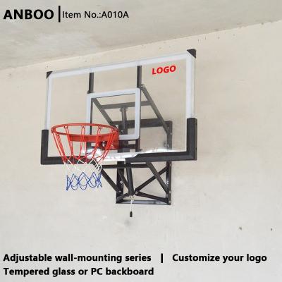 China PC Or Tempered Glass+Steel Wall Mounted Adjustable Basketball Backboard With PC Or Tempered Glass for sale