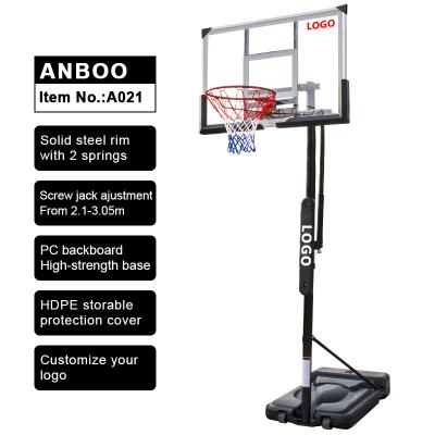 China Steel Adult Portable Basketball Stand With Removable HDPE Base 48