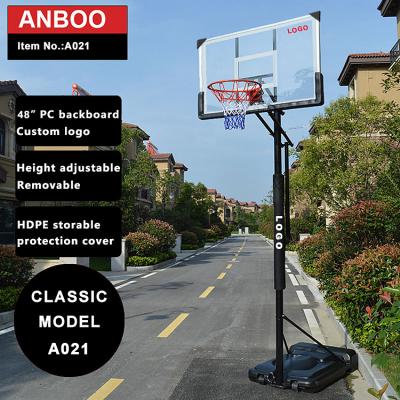 China Home Portable Steel Household Basketball Stand With Movable Base 48