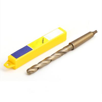 China Metal Drilling Durable Yellowed HSS Twist Drill Bit Outdoor Taper Shank Drill Bit For Metal Drilling for sale