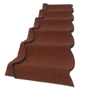 China Affordable Construction Plain Roof Tile Colored Sand-Coated Metal corugated stone sheet roofing for sale