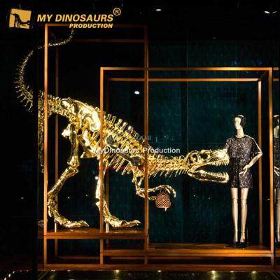 China MY DINO DS127 Museum Customized Golden Skeleton Big Simulation Artificial Dinosaur for sale