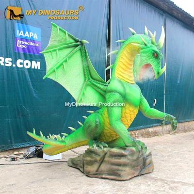 China Steel frame/sponge/motor/silicone/Car-paint MA smoke of Dino Playground Equipment Animatronic Dragon for sale