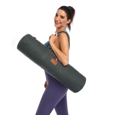 China Wholesale custom yoga exercise large capacity canvas sling yoga mat bags for large yoga mats for sale