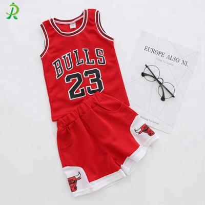 China Wholesale Eco Antibacterial Kids Basketball Wear Top And Bottom Sets for sale