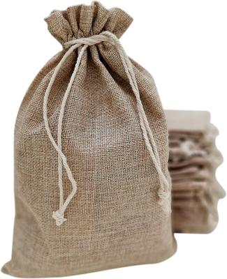 China 10x14 Inch Handled Burlap Bags With Drawstring for sale