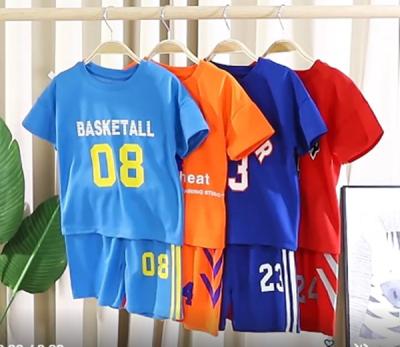 China Wholesale Sports T-shirt Shorts Boys Casual Clothing Sets 2-8 Years Old 2 Piece Kids Smart Casual Kids Clothes For Summer for sale