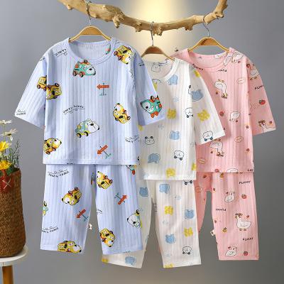 China 2022 boys and girls summer pajamas thermal suit half-sleeved two-piece children's suit children's clothing sets wholesale for sale