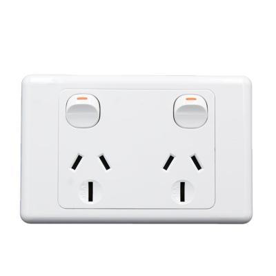 China Residential Wholesale Universal Type / Multipurpose 250V 15A 6 Pin Dual Power Point Outlet 2 Gang Switch And Socket for sale