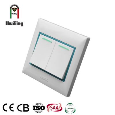 China 2g 2 2 PC Plastic ABS/PC Plastic Strip 2g 2 2 Pole Double Pole 1way Switch 86*86mm for sale