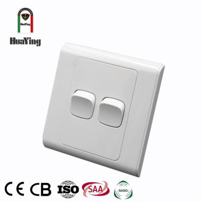 China ABS/PC 10A 250V Plastic Double 2 Strip One Way Led Lamp Switch Led Light Indian Switch for sale