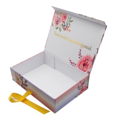 China Handmade Custom Logo Magnetic Announcement Box Wedding Thank You Gifts Wrapping Paper Box for sale