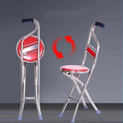 China Comfortable Backrest 130kg Foldable Cane Chair  Stainless Steel Leather for sale