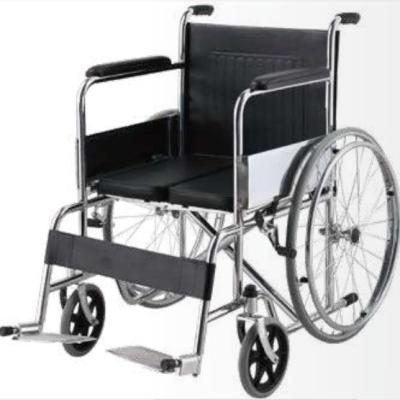 China Commode Manual Wheelchair Foldable Stainless Steel Wheelchair for sale