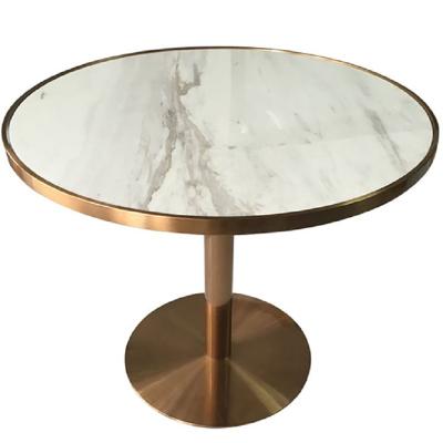 China Modern Design European Gold(Other) Wholesale Adjustable Living Room Furniture Round Black Marble Coffee Table With Stainless Steel Legs for sale