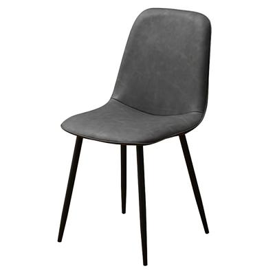 China Adjustable Modern Simple Iron Leather Dining Chair (Other) Industrial Style Dining Chair For Cafe Hotel Home for sale