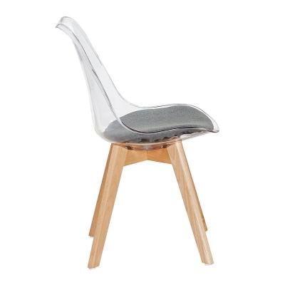 China Wholesale High Quality Adjustable Spain Design Colorful Household Furniture Tulip (Other) Dining Chairs Modern With Wooden Legs for sale