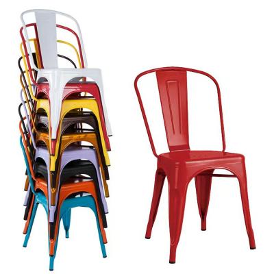 China China Wholesale Adjustable Stackable Vintage Iron (Other) Industrial Metal Cafe Restaurant Restaurant Metal Dining Chair for sale