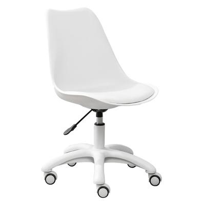 China (Size)Adjustable Back Office Swivel Leather Chair Lift Executive Chair Without Arms Convertible Office Fabric Mobiliario Negocios Strip Chair White for sale