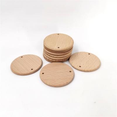 China Round 50mm Wooden Disc Wooden Label Beech Wood Round Chips Custom Size Wooden Round for sale